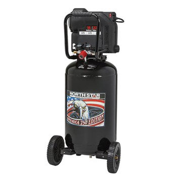 NorthStar 225 PSI, 4 CFM, 15-Gal. Tank Air Compressor, Vertical, America's 250th Limited Edition, 4 CFM @ 90 PSI, Oil Free