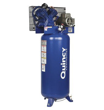Quincy QT-54 Splash Lubricated Reciprocating Air Compressor, 5 HP, 230 Volts, 1 Phase, 60-Gallon Vertical, Model# 2V41C60VC