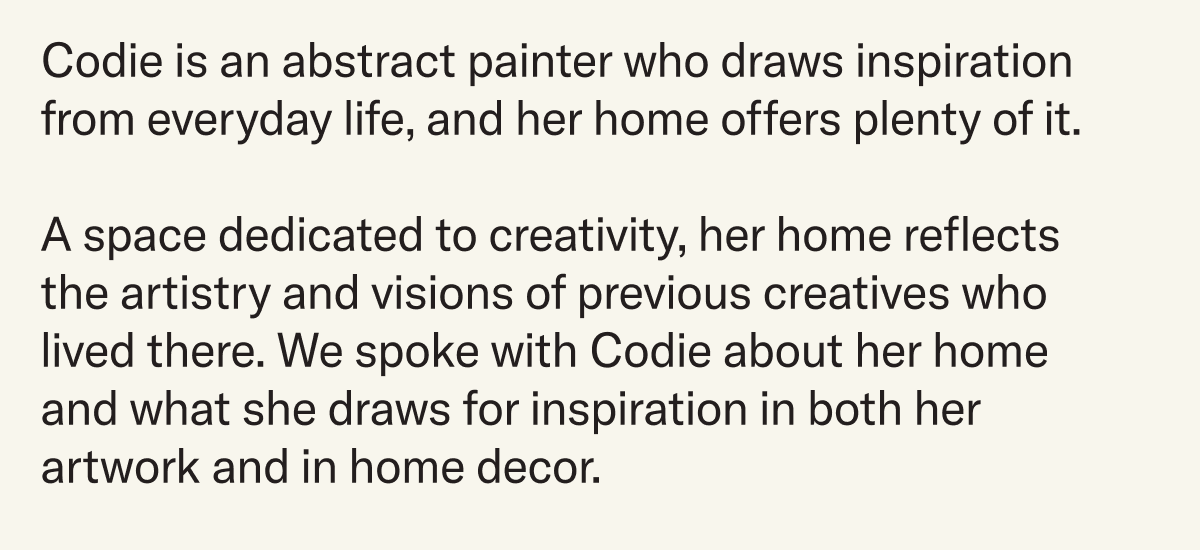 Codie O'Connor's Cozy Live-Work Studio