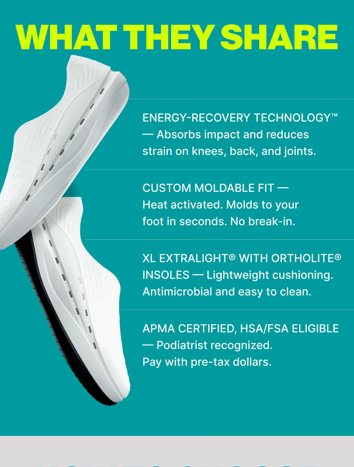 Energy-Recovery Technology, Custom Moldable Fit, XL ExtraLight with Ortholite Insoles, APMA Certified, HSA/FSA Eligible