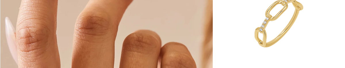Diamond Bar Paperclip Link Ring