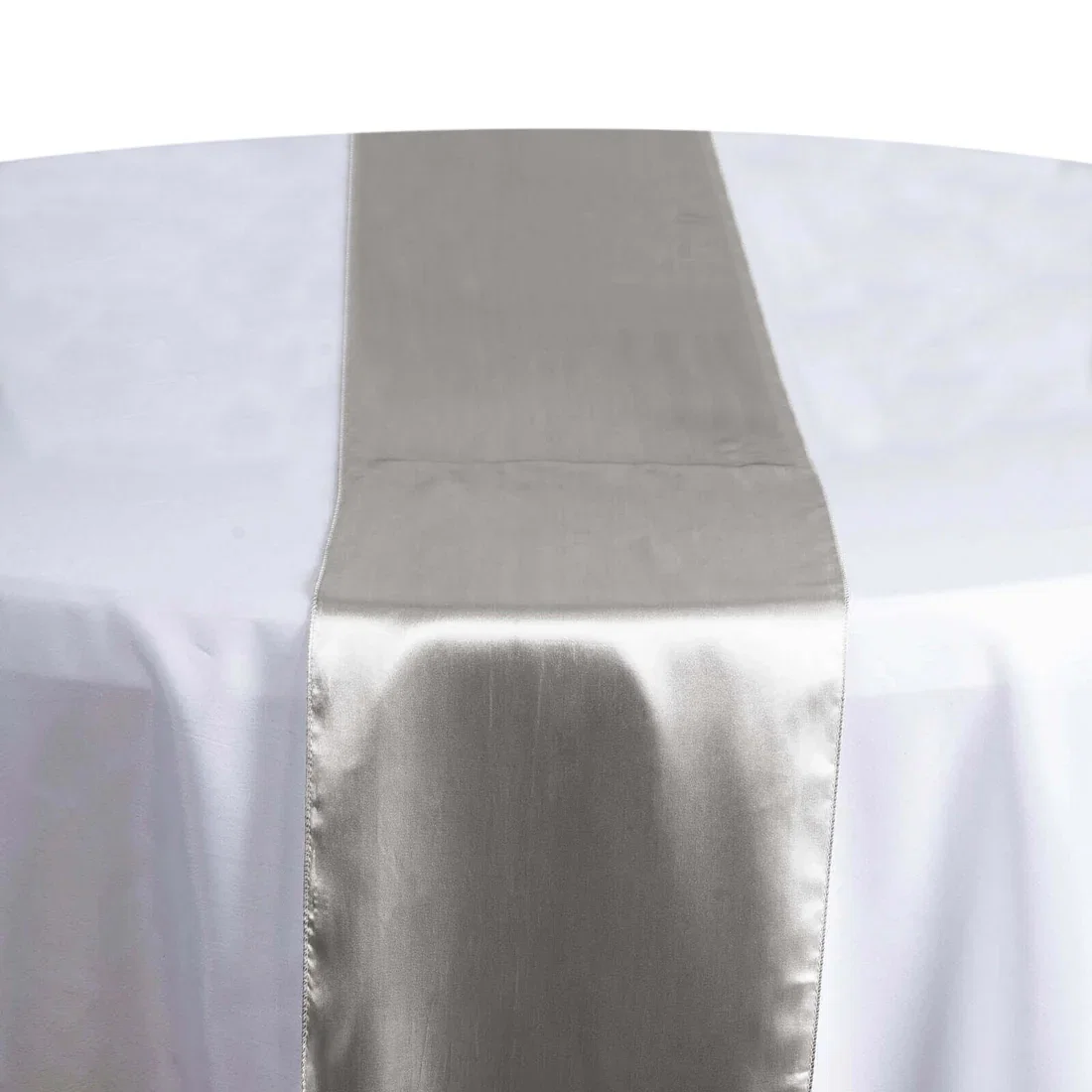 Satin Table Runner 12x108 Silver