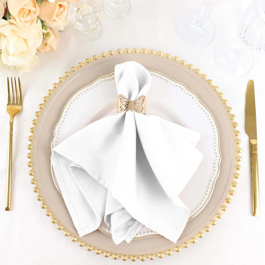 Polyester Napkins 17x17 White