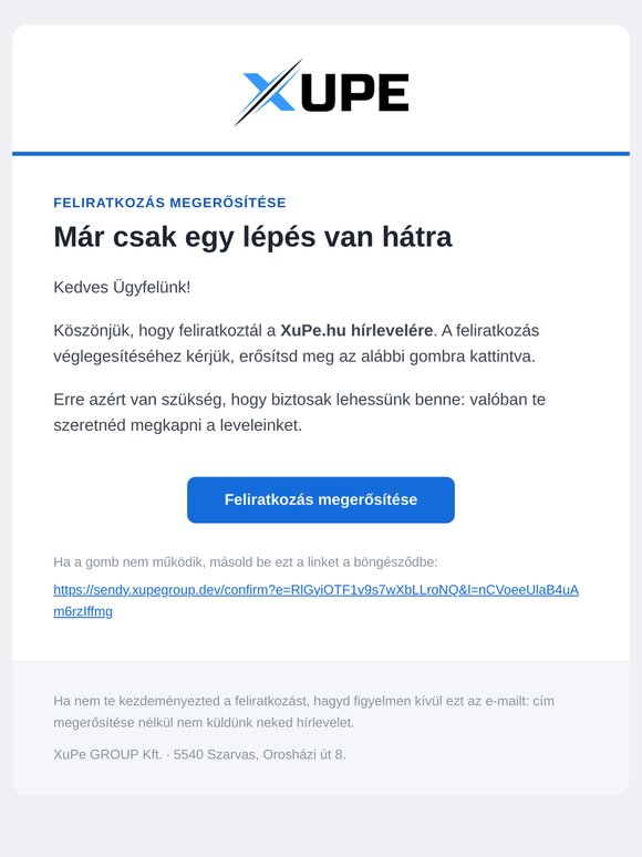 👋 Már csak egy lépés!