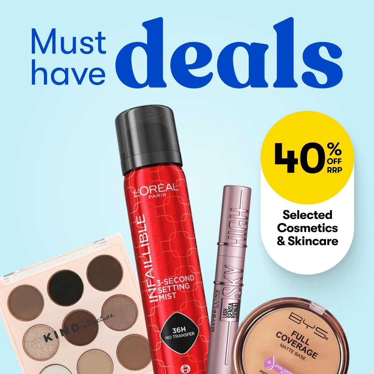 40% OFF RRP selected Cosmetics and Skincare