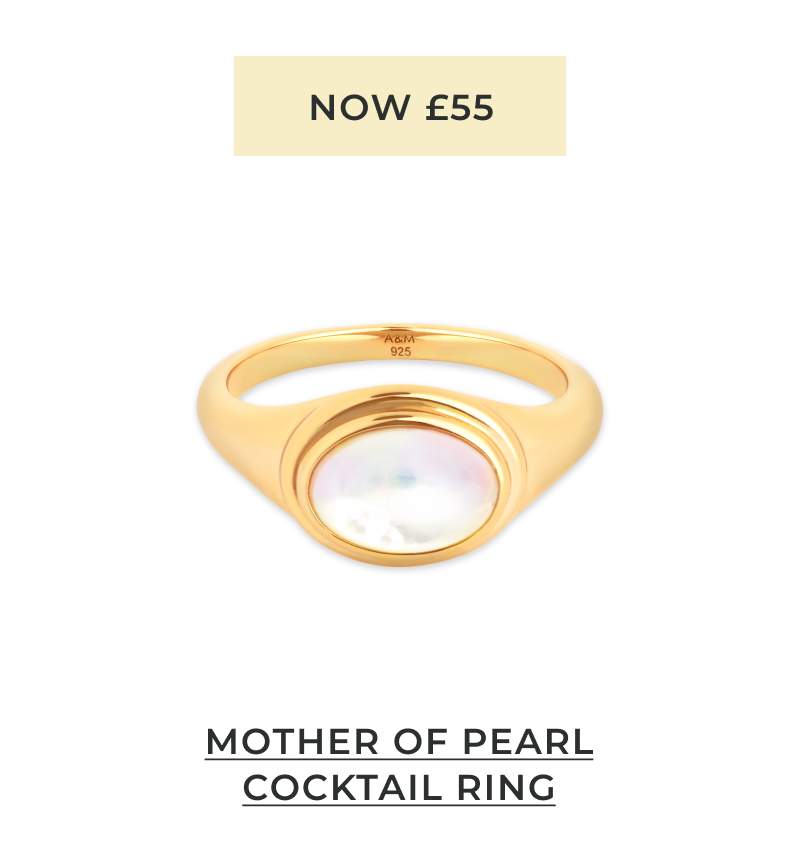 Mother of Pearl Cocktail Ring in Gold