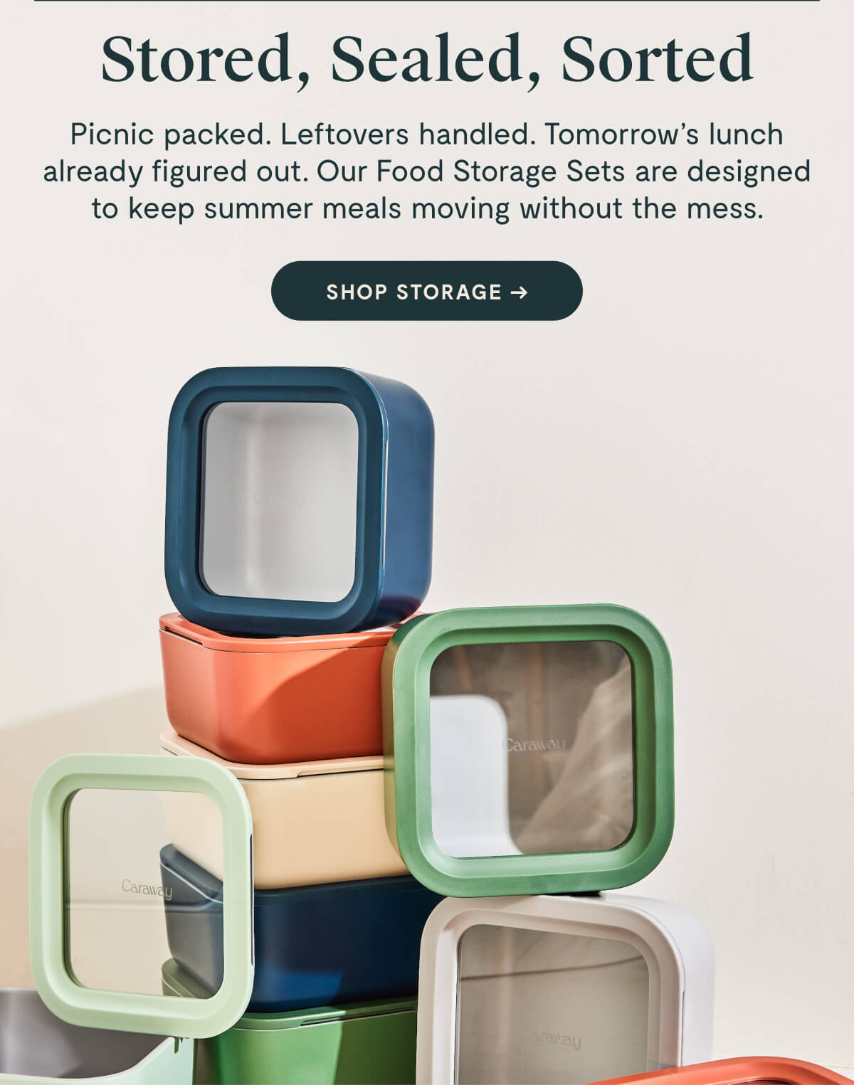 Stored, Sealed, Sorted Picnic packed. Leftovers handled. Tomorrow’s lunch already figured out. Our Food Storage Sets are designed to keep summer meals moving without the mess. SHOP STORAGE ->