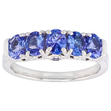 Blue Tanzanite Rhodium Over Sterling Silver Ring 1.50ctw