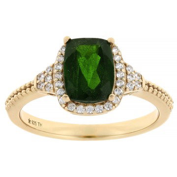 Chrome Diopside 18k Yellow Gold Over Sterling Silver Ring 1.35ctw