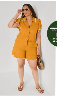 Whipstitched Textured Shorts