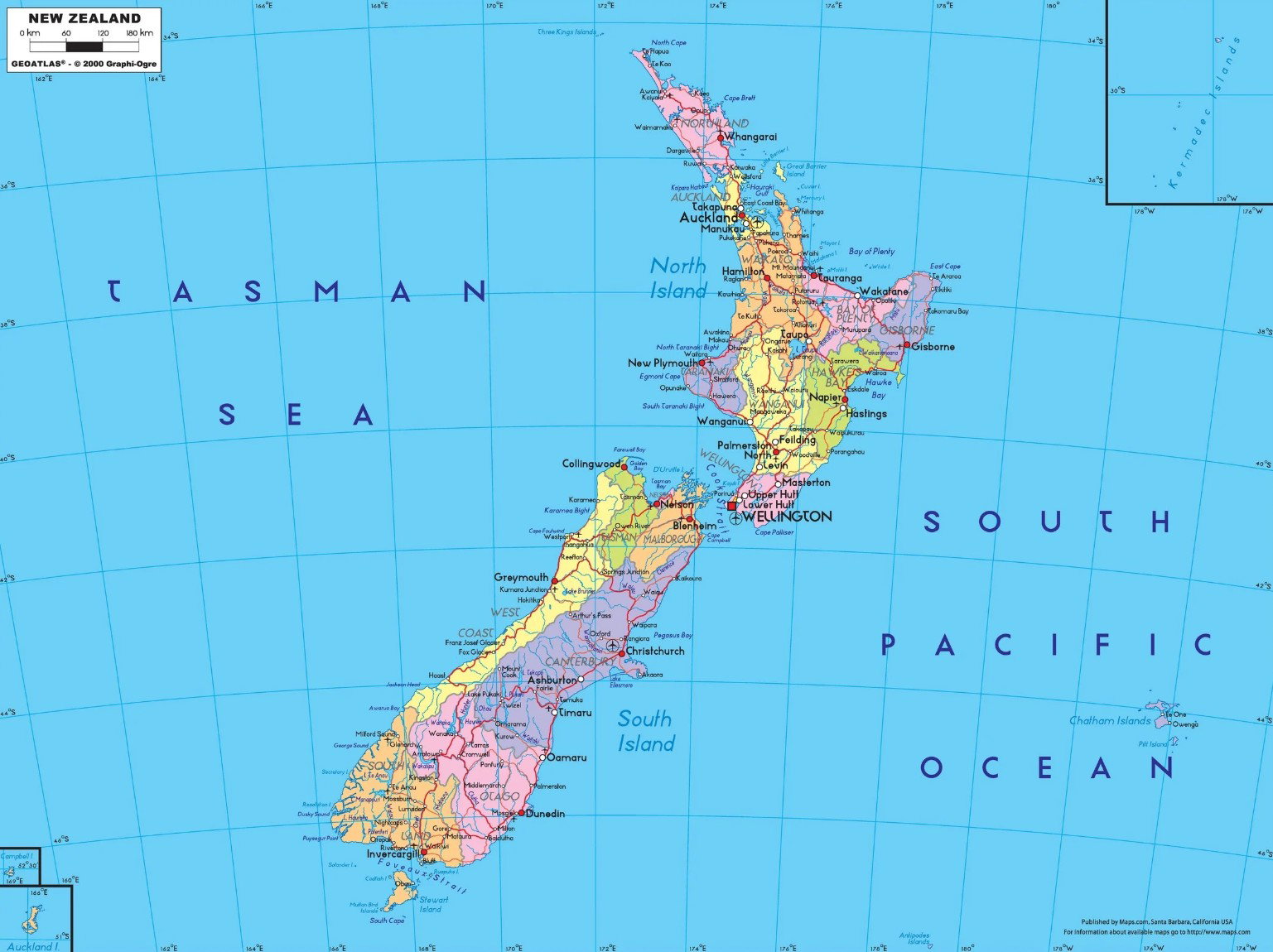 New Zealand Political Map