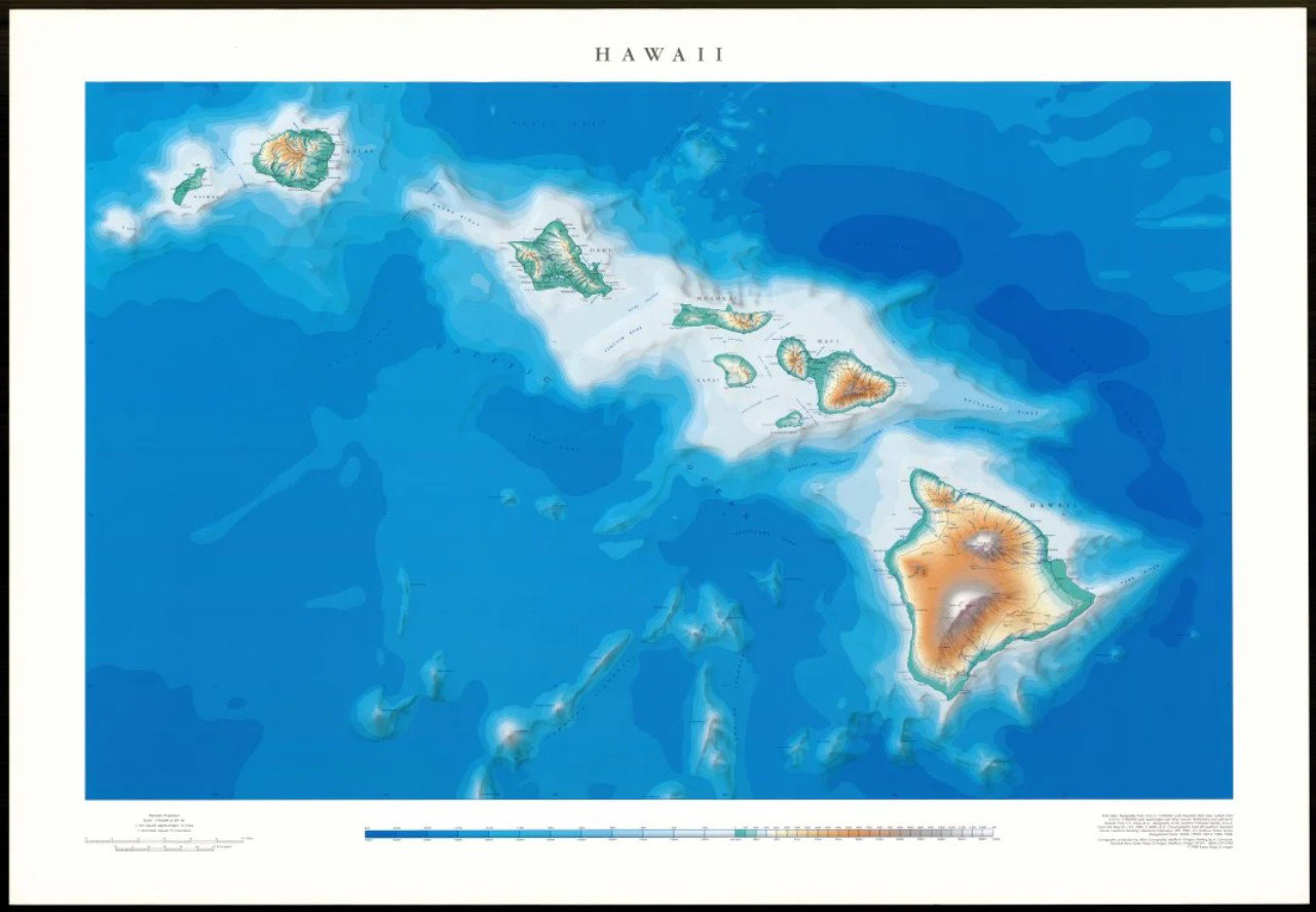 Wall Map - Hawaii
