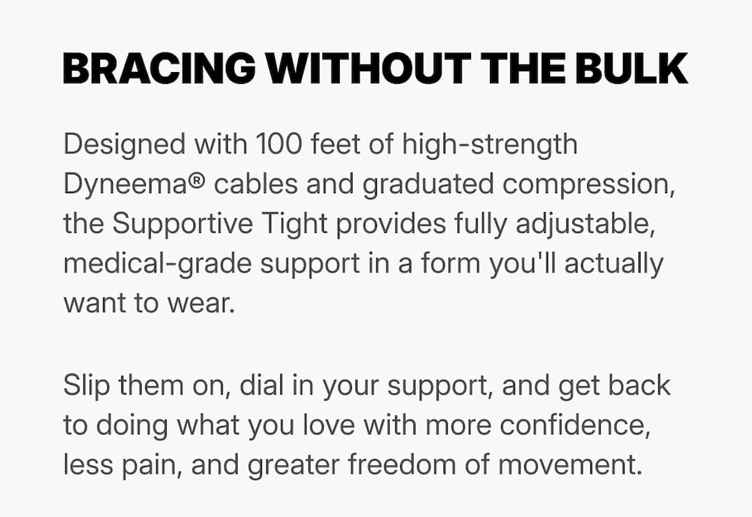 headline: bracing without the bulk