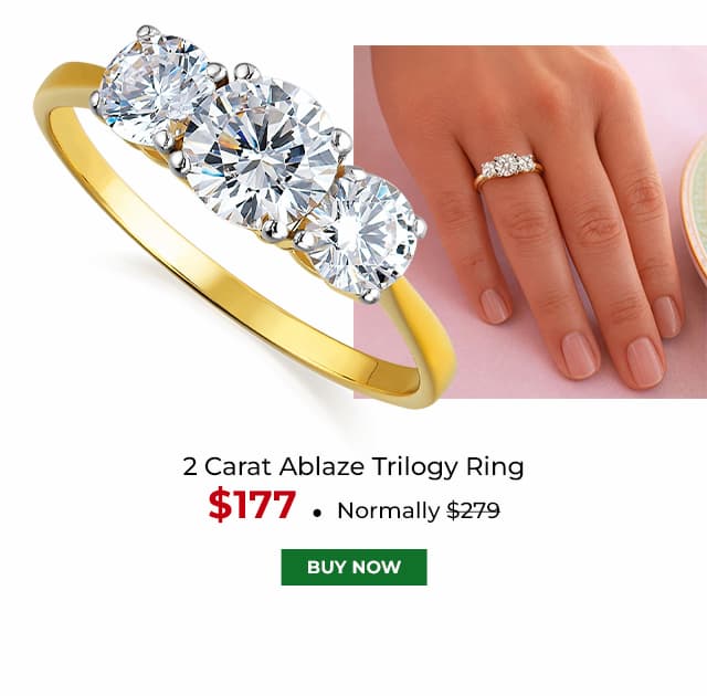 2 Carat Ablaze Trilogy Ring Gold Clad