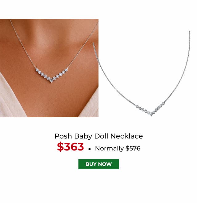 Posh Baby Doll Necklace Platinum Clad