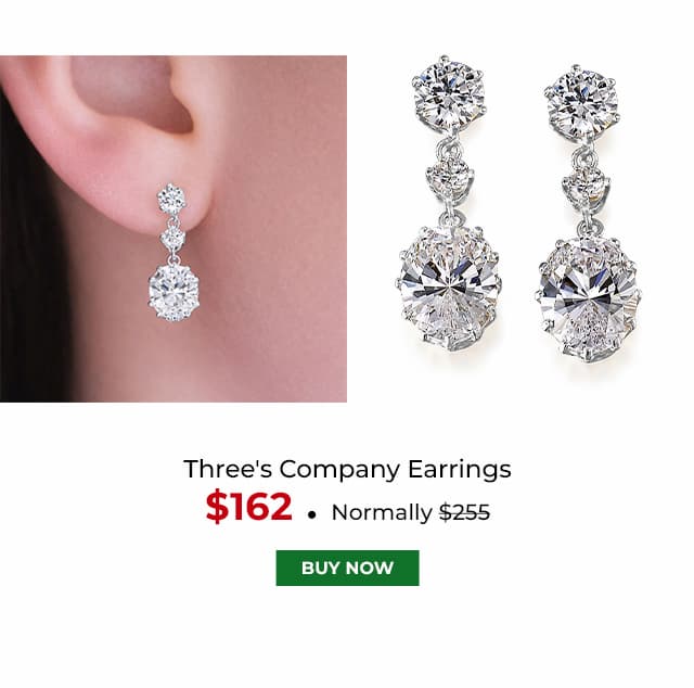 Threes Company Earrings Platinum Clad