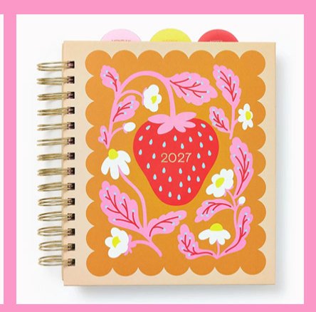 2026-2027 Paper Source Strawberry Weekly Desk Planner