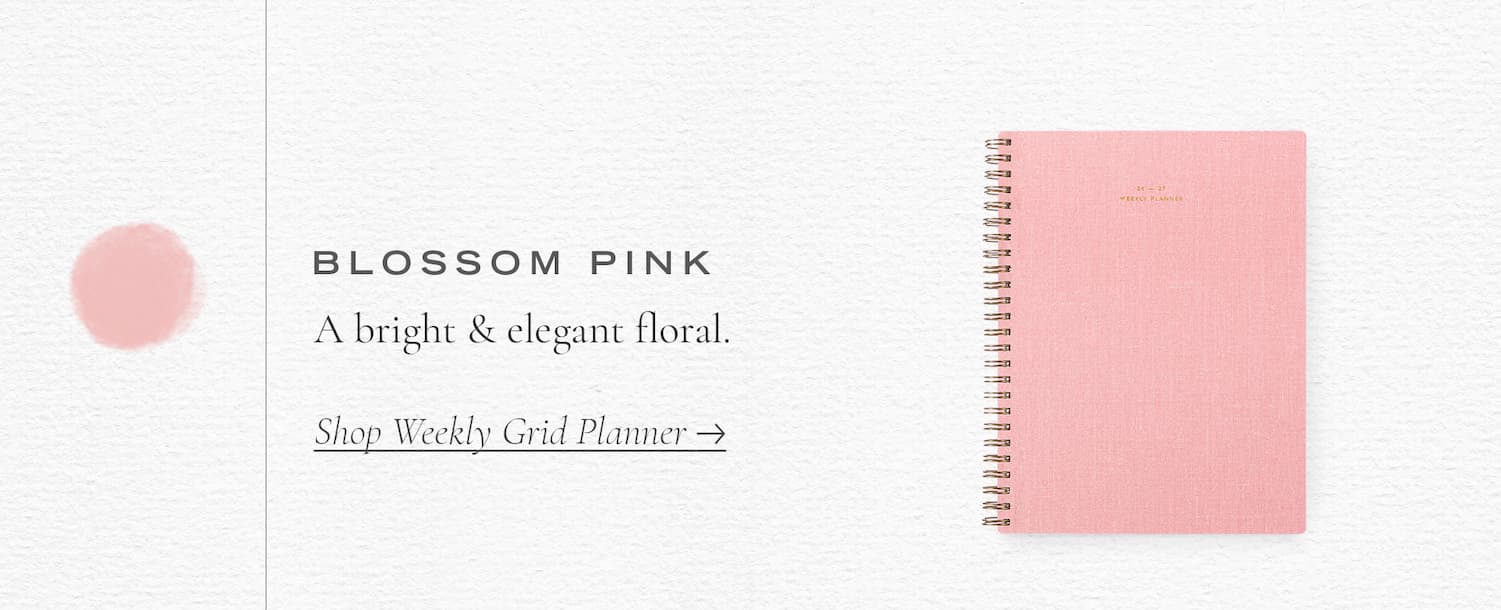 Blossom Pink Weekly Grid Planner