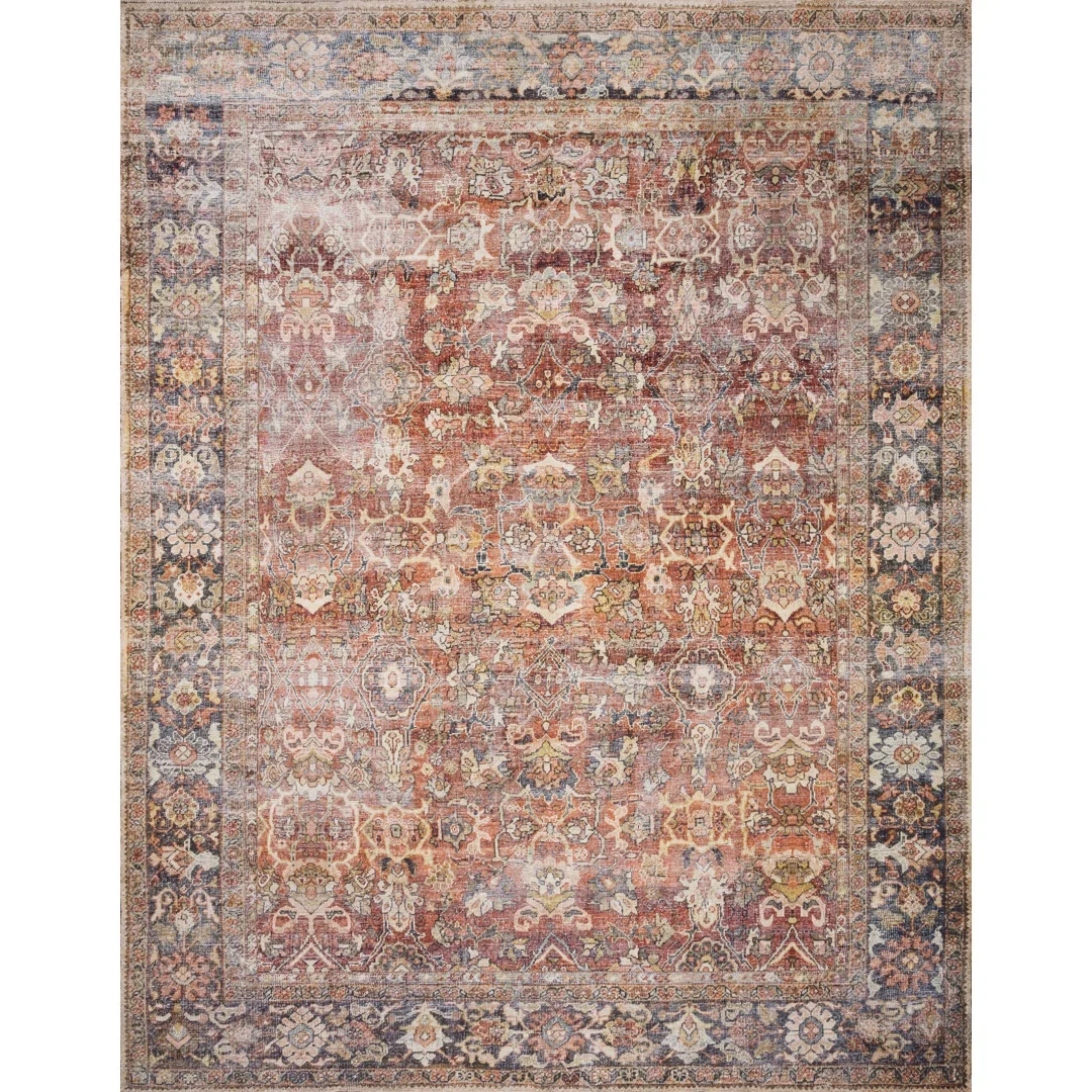 Portman Oriental Spice/Orange/Marine Blue Area Rug
