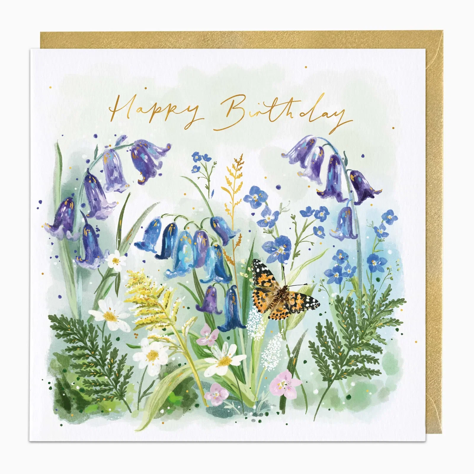 Image of H440 - Butterfly Bluebells Birthday Card