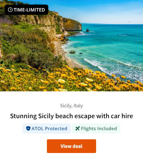 Stunning Sicily beach escape with car hire