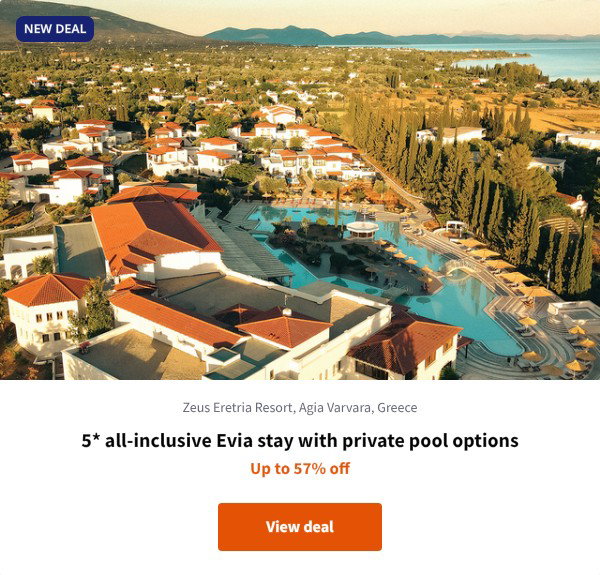 5* all-inclusive Evia stay with private pool options