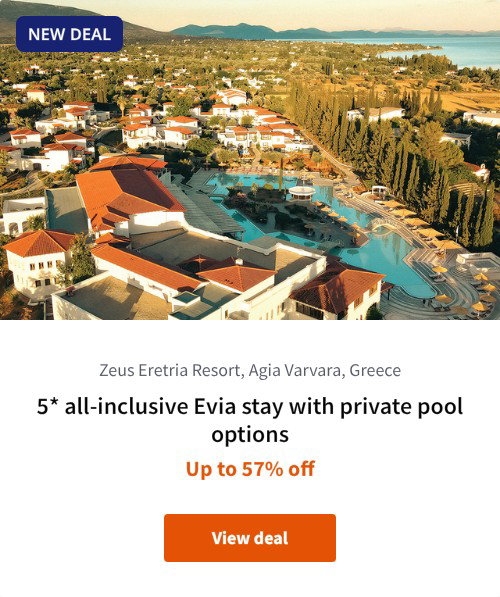 5* all-inclusive Evia stay with private pool options