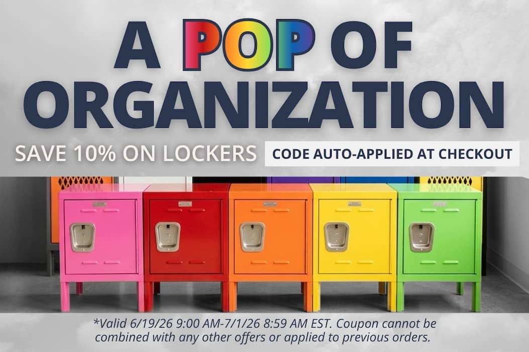 A Pop of Organization - Save 10% on Lockers - CODE: AUTO-APPLIES AT CHECKOUT