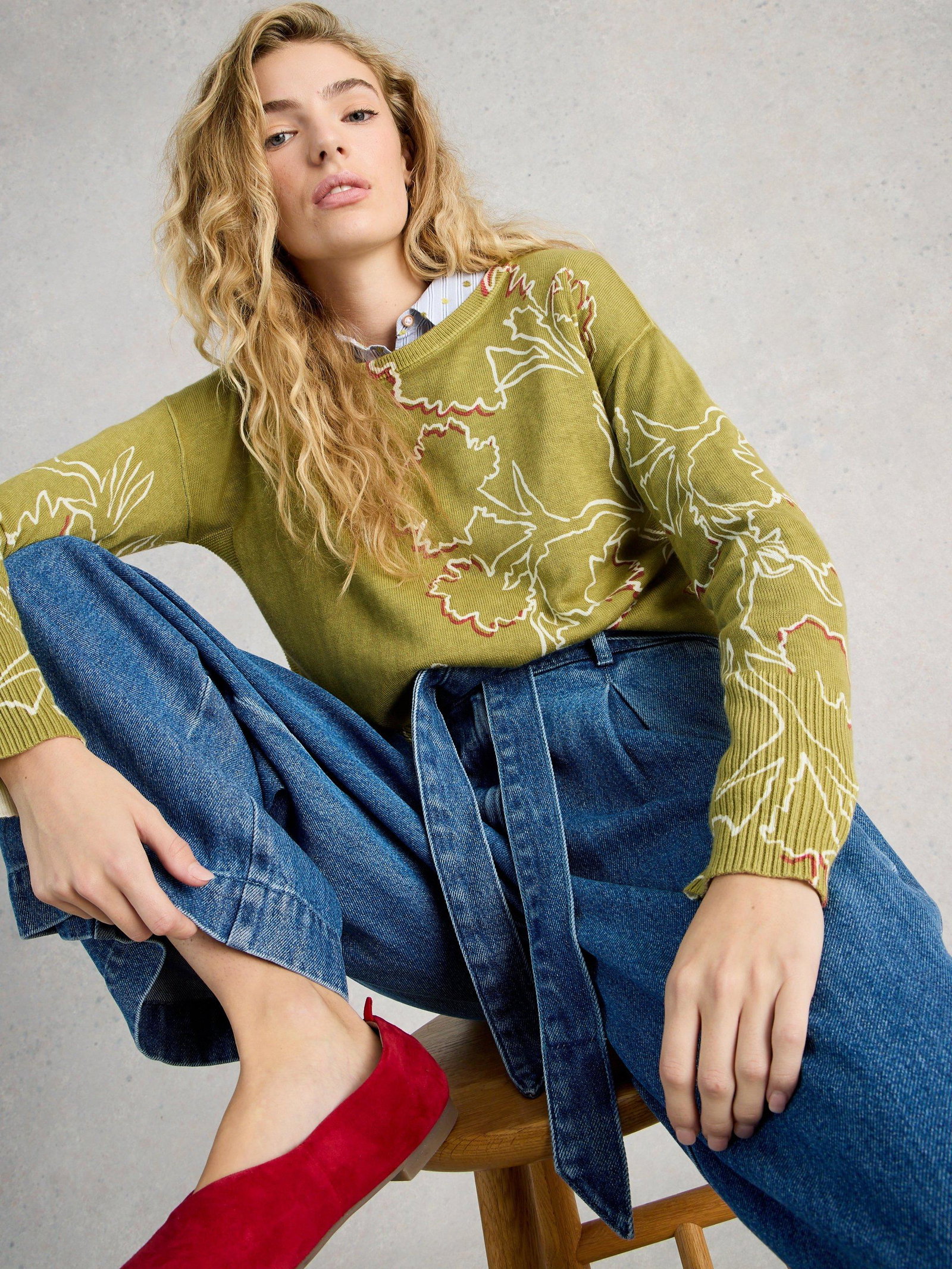 Shop Olive Print Jumper