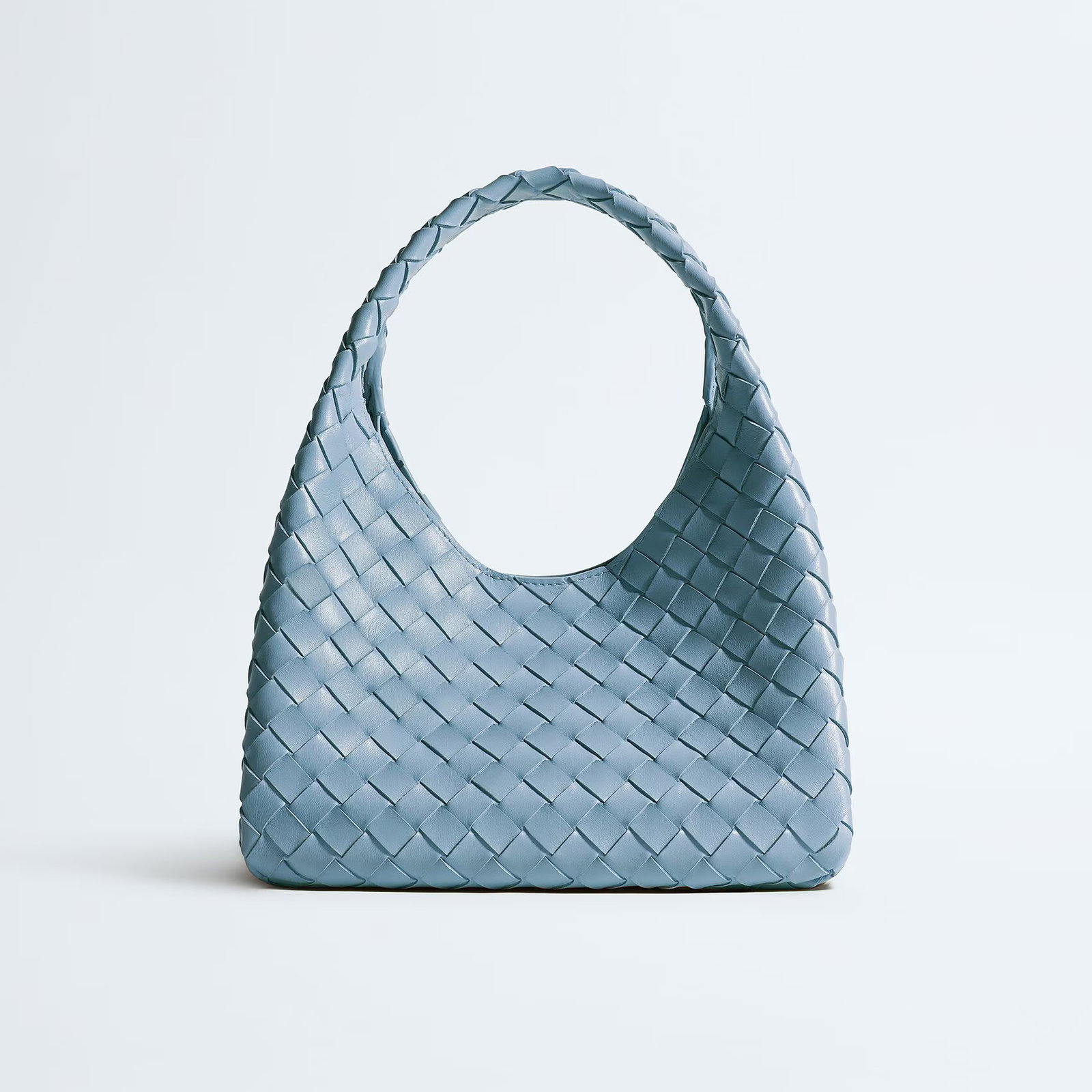 blue leather bag