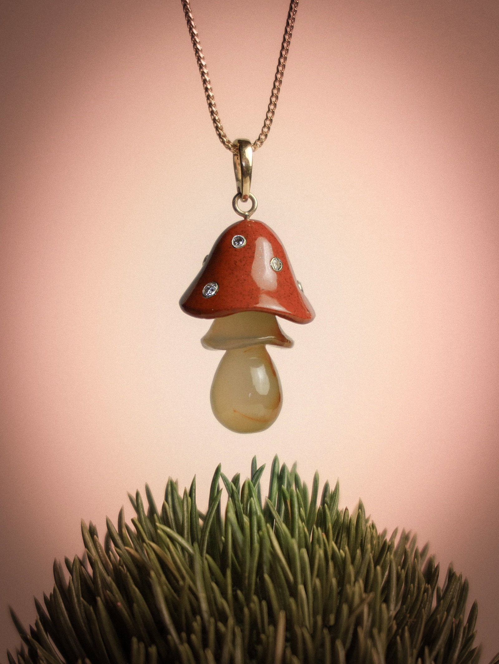 toadstool pendant on a chain