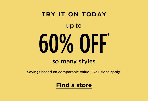 60% off so many styles