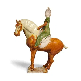 A Sancai-Glazed Pottery Horse and Rider