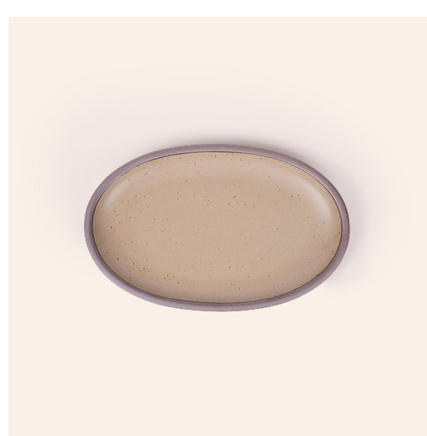 Medium Oval Platter in Morel