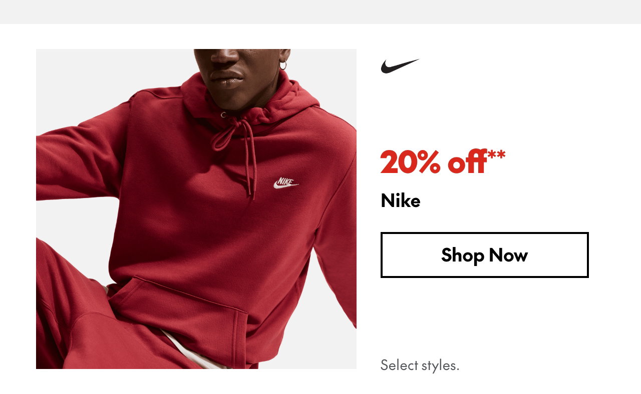 Nike
20% off
Our ticket price. Select styles. 