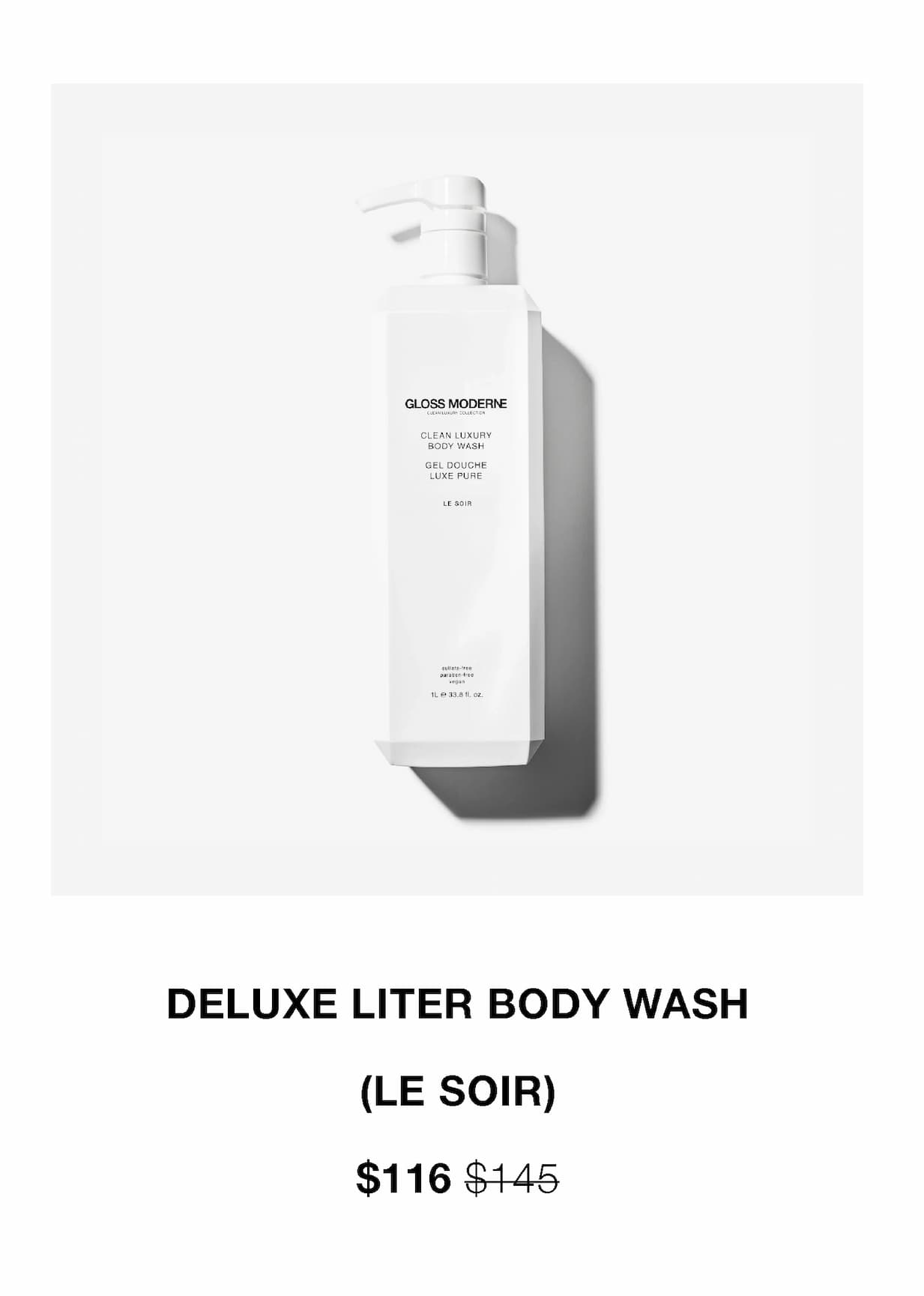 Clean Luxury Body Wash (Deluxe Liter Size) - Le Soir