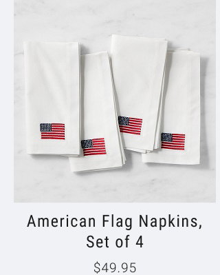 American Flag Napkins, Set of 4 $49.95