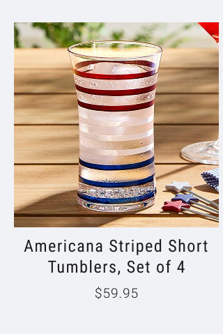 Americana Striped Short Tumblers, Set of 4 $59.95