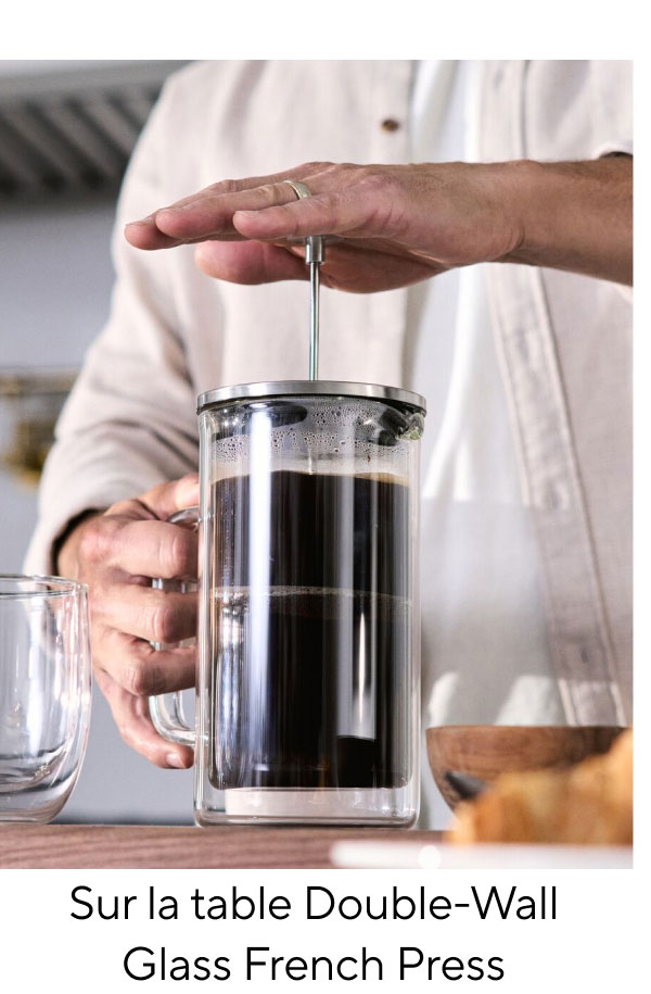 Sur La Table Double-Wall Glass French Press, 8 Cup