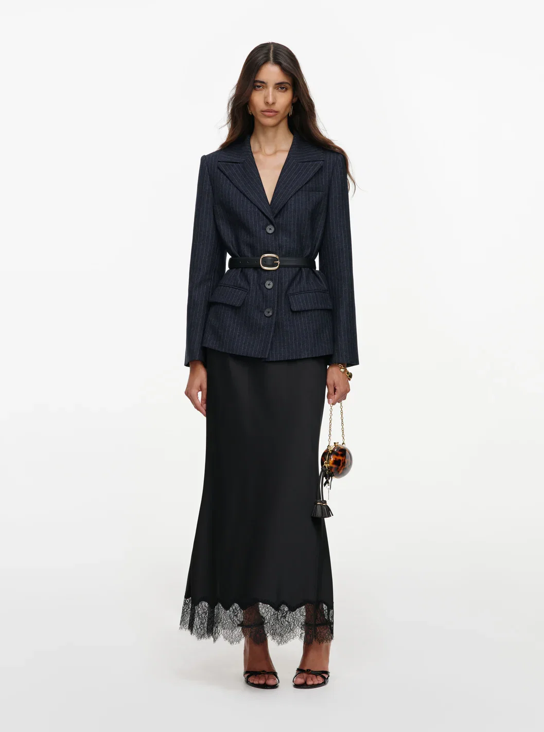 TAILORED BLAZER SATIN MIDI DRESS