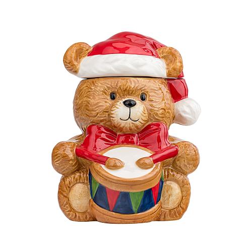 10 Strawberry Street Little Drummer Bear Holiday Cookie Holder