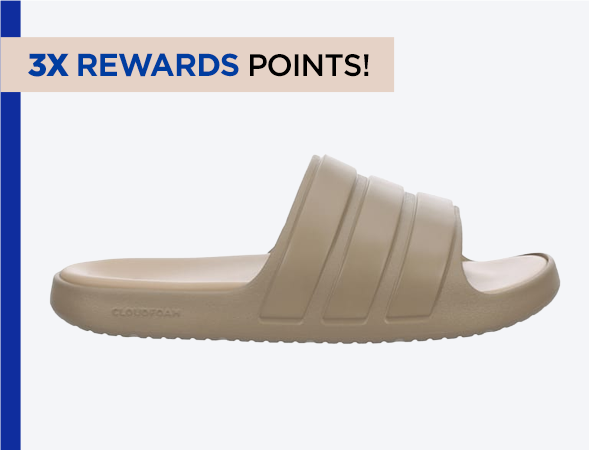 3X Rewards Points | Display Image of Adidas Sandal