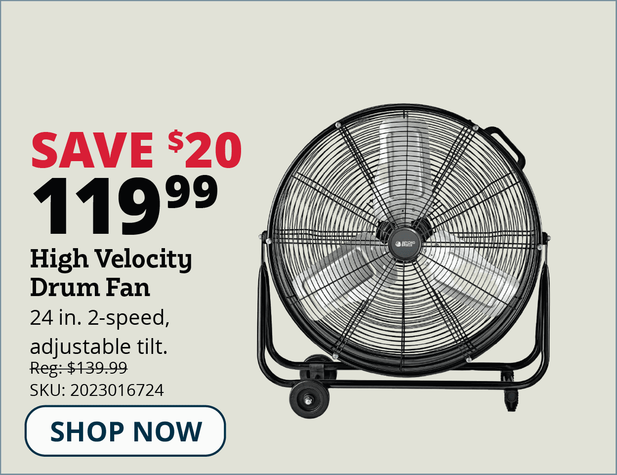 High Velocity Drum Fan