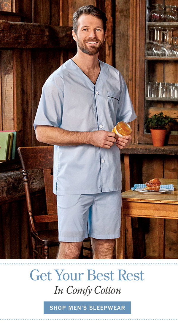 Get Your Best Rest in Comfy Cotton. Shop Men's Sleepwear. Men's Cotton Batiste Short Pajamas