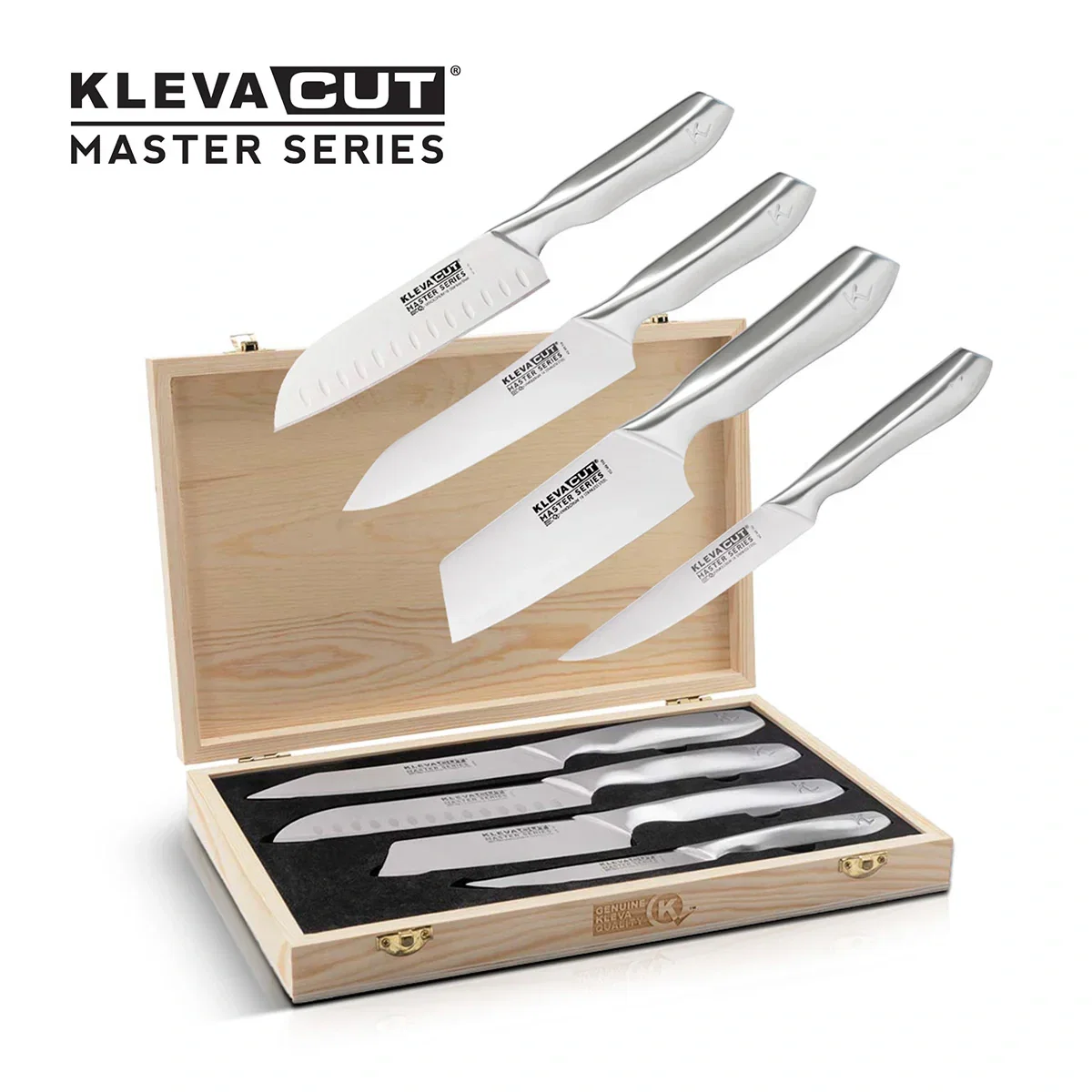 Image of KlevaCut® Master Series Fresh Prep & Harvest 4pc Set with Bamboo Storage Case
