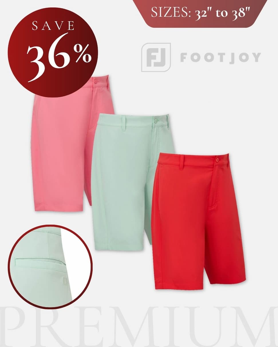 Footjoy Mens FJ Par Stretch Lightweight Modern Taper Fit Golf Shorts