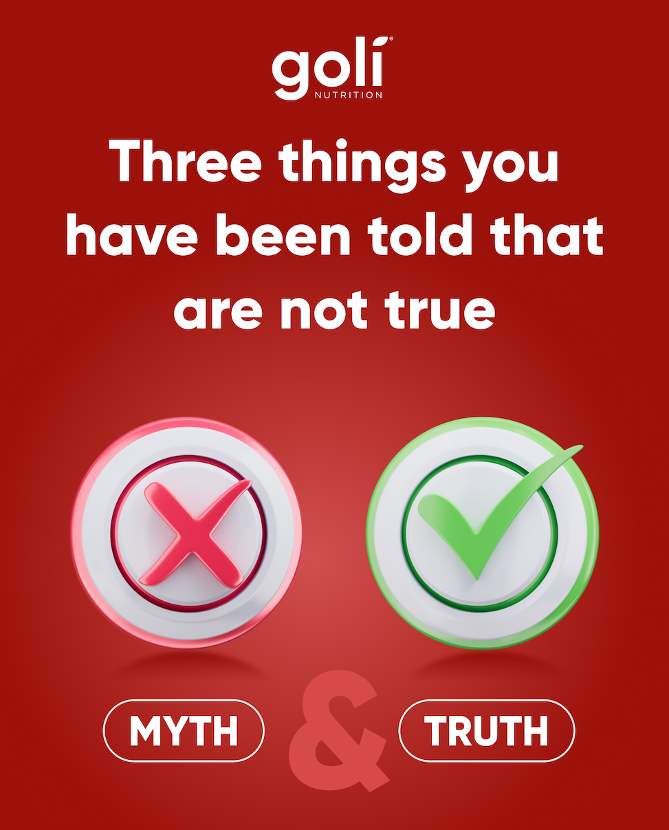 Three things you have been told that are not true. Myth versus truth.