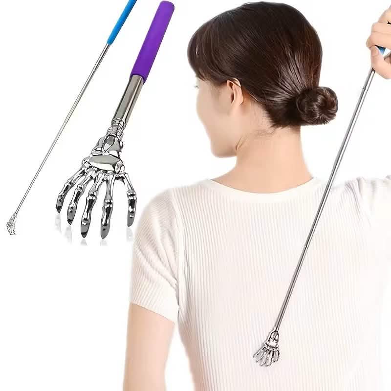 Image of Retractable Back Itching Device – Stainless Steel Claw Massager for Relaxing the Back