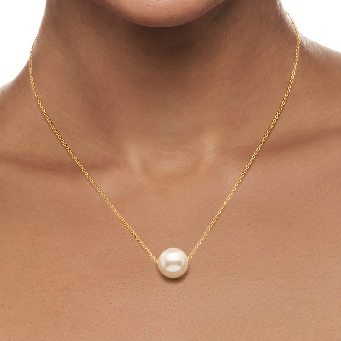 Image of Women’s Minimalist White Pearl Beaded Necklace – Elegant Statement Chain