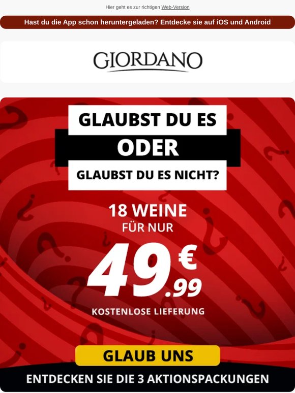 ⁉️ Glaubst du das? Dein Urlaub: 18 Flaschen für nur 49,99 € 🏖️ – Gratislieferung